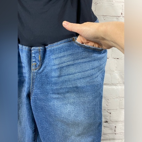 Isabell Maternity Jeans 90’s Straight Womens Size over-the-belly crossover panel - Picture 3 of 6